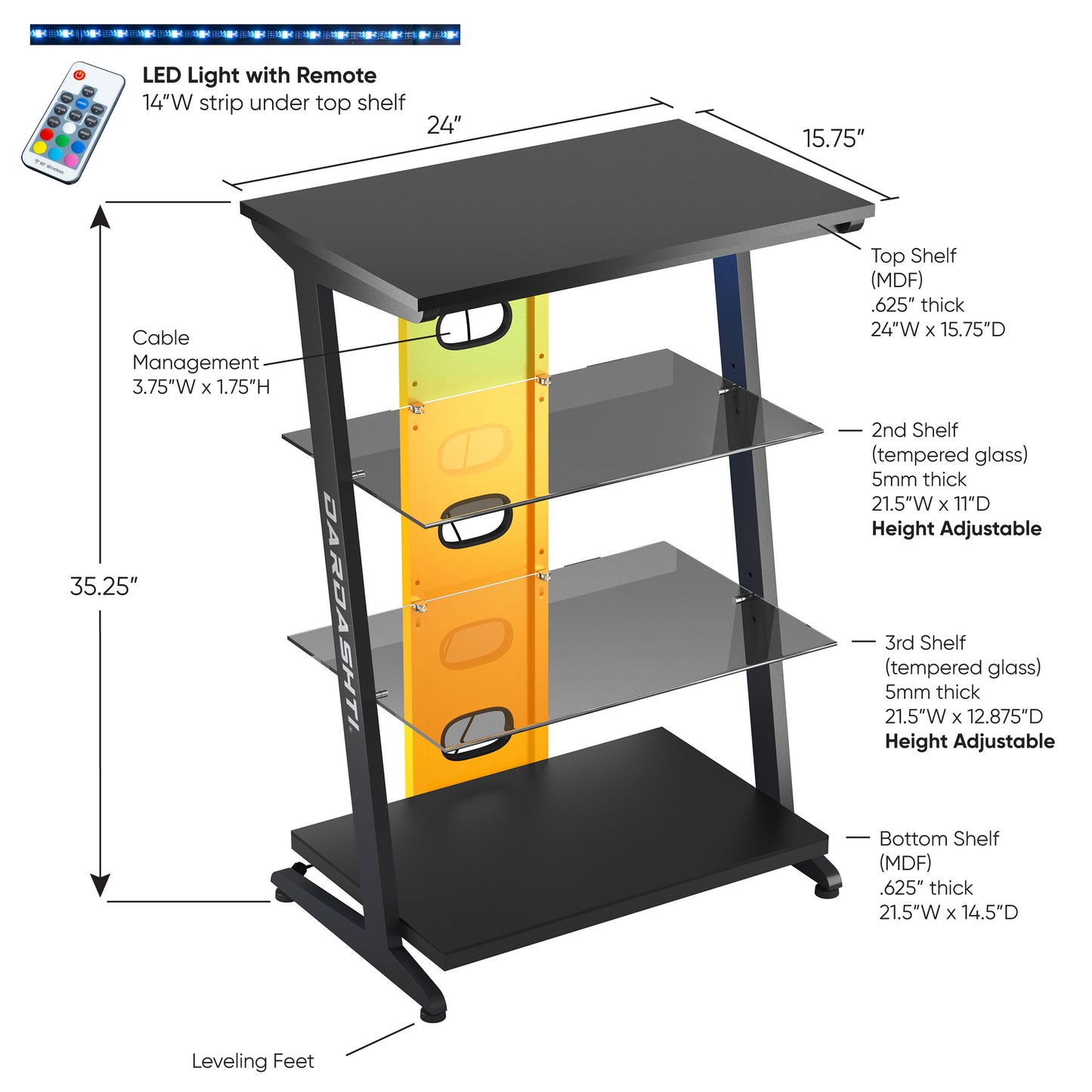 Azure Gaming Shelve - Yellow