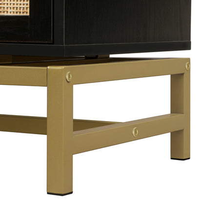 Rattan Black Frame Cabinet