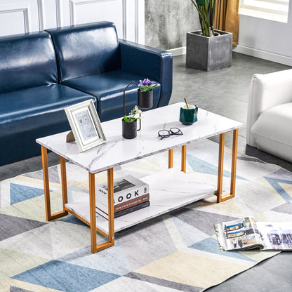 Luxor Gold Marble Coffee Table