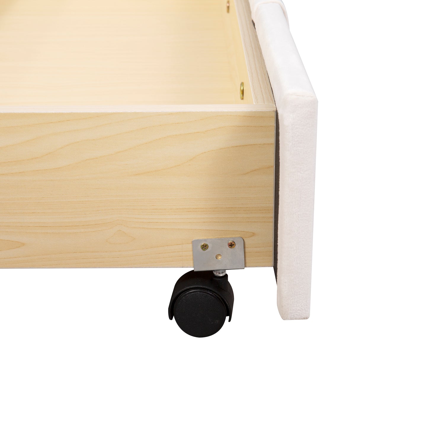 Helena Queen Size Velvet Platform Bed Frame - Beige