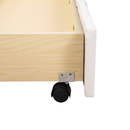 Helena Queen Size Velvet Platform Bed Frame - Beige