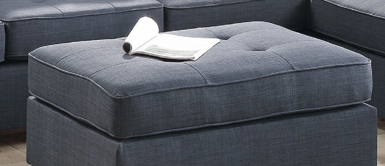 Cocktail Ottoman Dorris Fabric Tufted Seats Ottomans - Blue