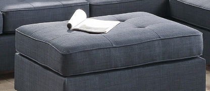 Cocktail Ottoman Dorris Fabric Tufted Seats Ottomans - Blue