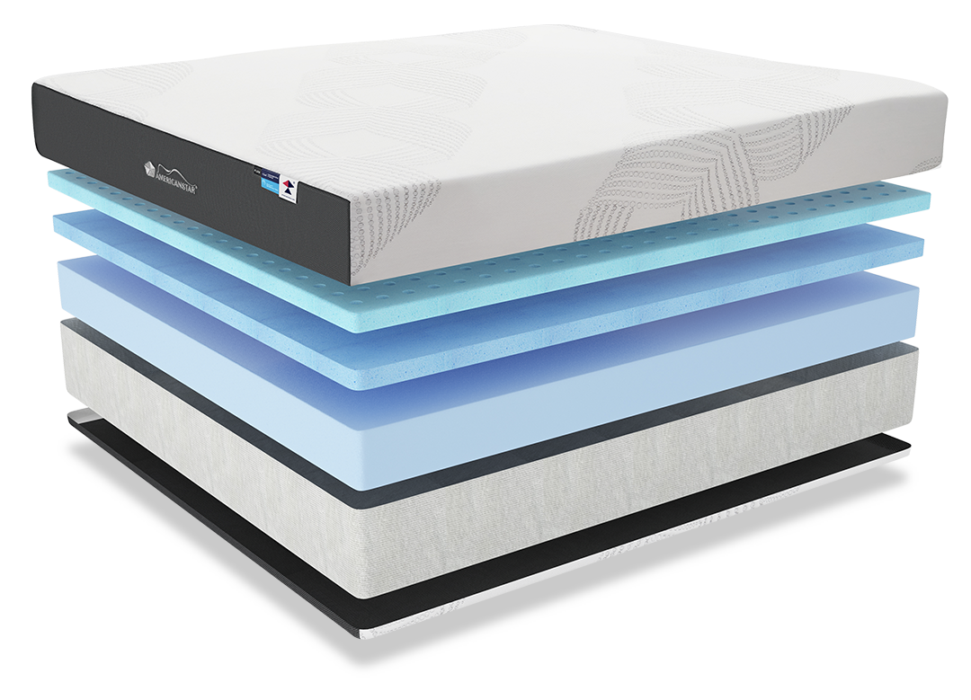 Amstar Cool 10" Aero Gel Memory Foam Mattress - King