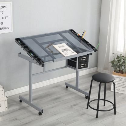 Adjustable Art Drawing Desk Craft Station Drafting