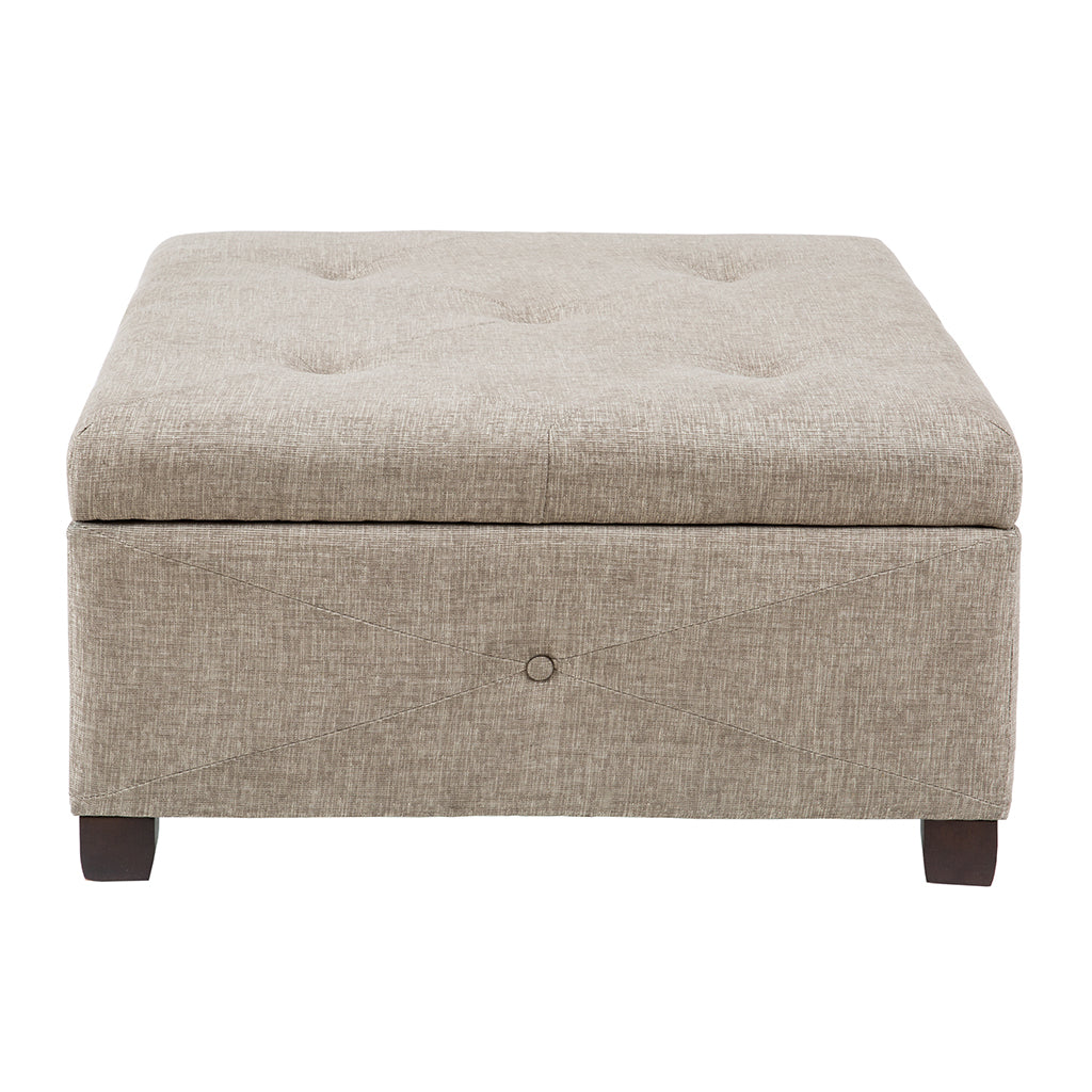 Alpine Button Tufted Storage Ottoman