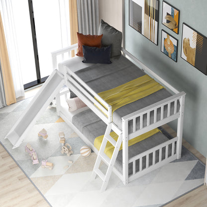 Slide & Climb Twin Bunk Bed, Snow White