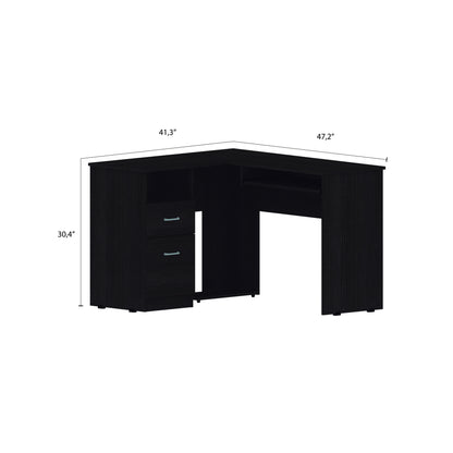 Glide Tech L-Shaped Computer Desk - Black