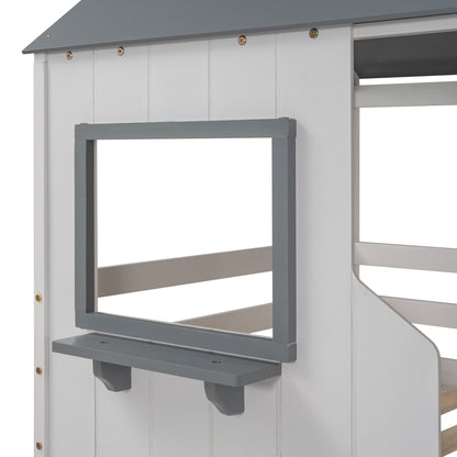 Fort  Twin Bunk Bed - White