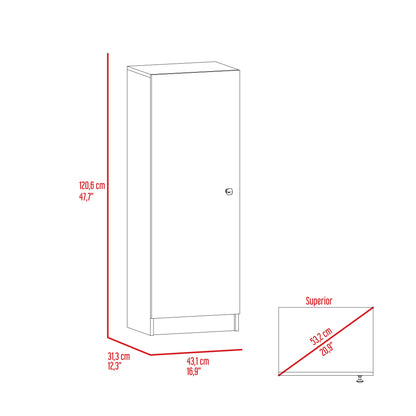 Belleria Single Door Pantry with Four Interior Shelves  - Black