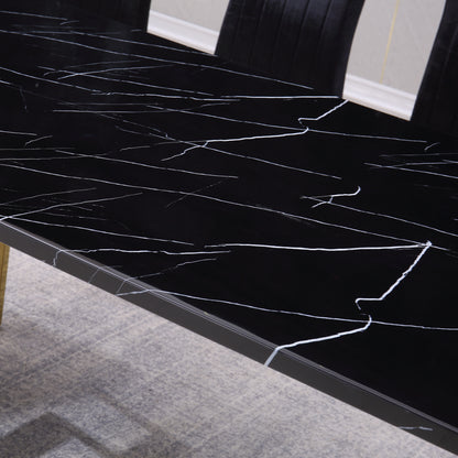 Elegant Gold Reflections Marble Table