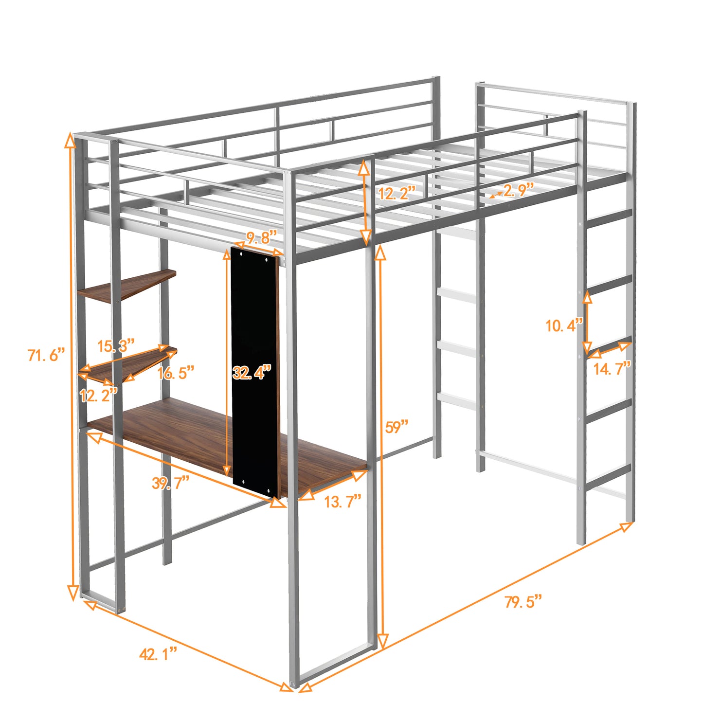 Silver Sky Loft Bed