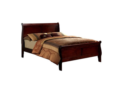 Louis Philippe Solid Wood Eastern King Size Bed - Cherry