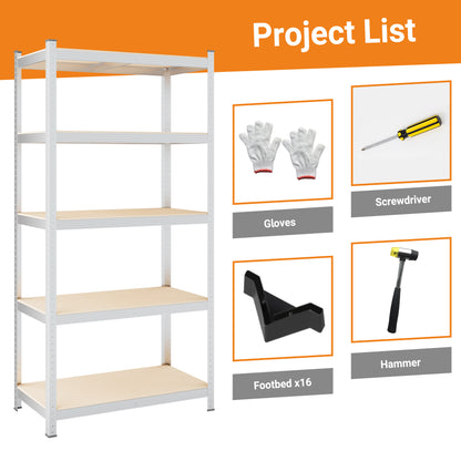 Silver Max Storage 5-Tier Utility Shelves - M