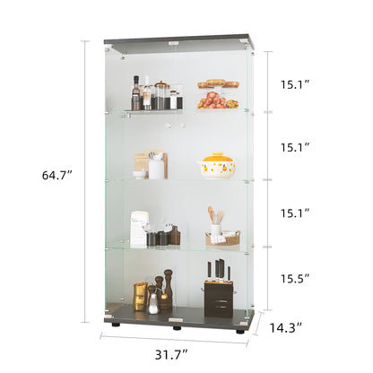 Glimmer Glass Showcase - Black