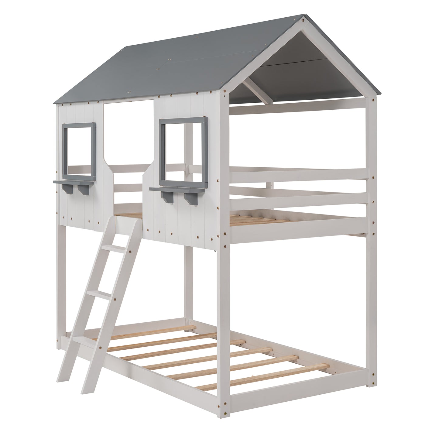 Fort  Twin Bunk Bed - White