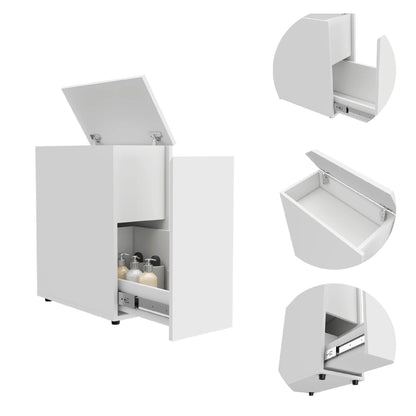 Aero Bathroom Storage Cabinet, Lift-Top, One Drawer - White