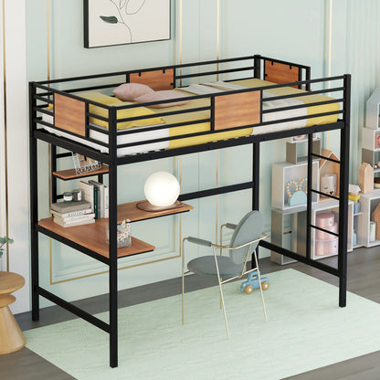 Venetian Vista Loft Bed  With Desk -Black
