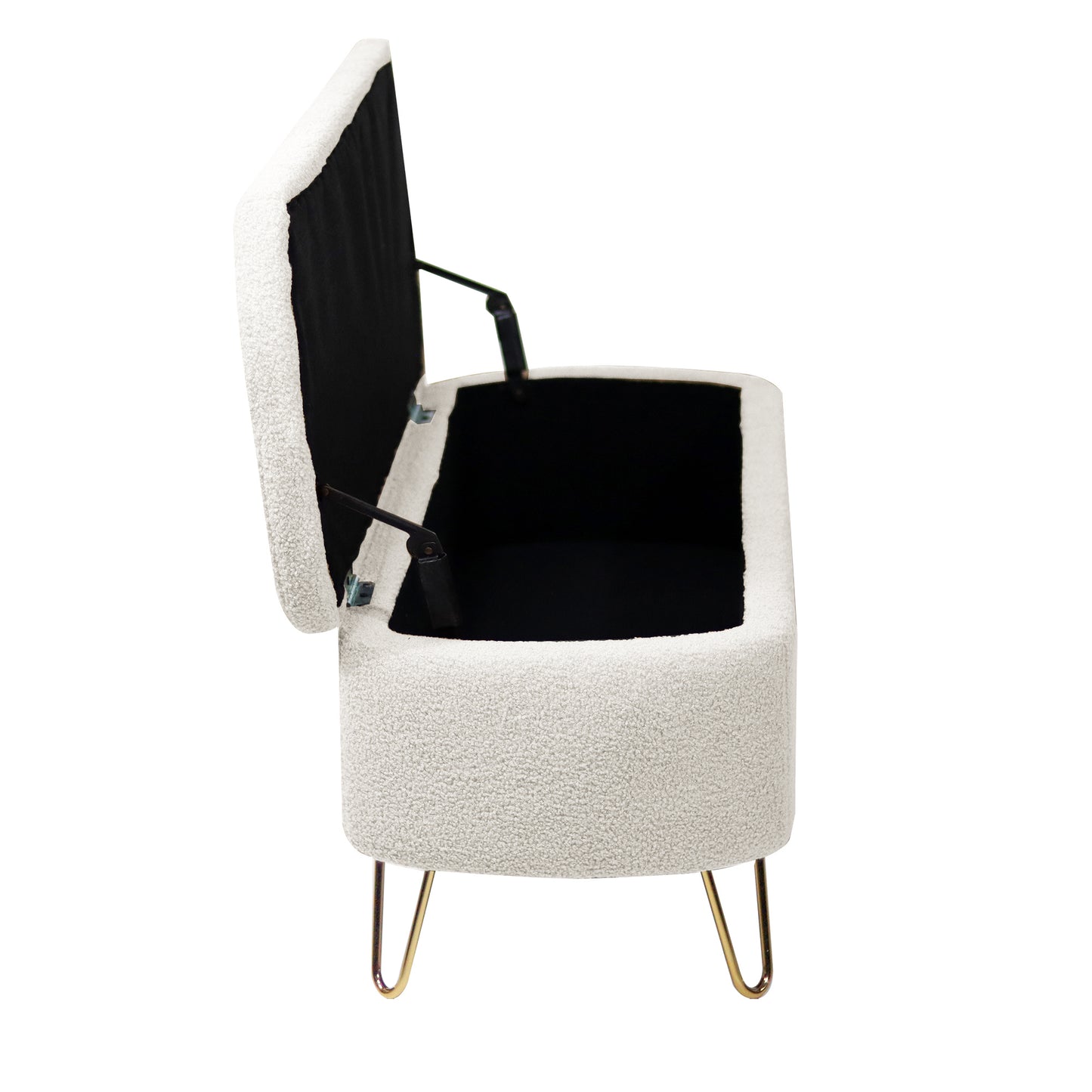 Elegant Gold Haven Storage Ottoman Bench