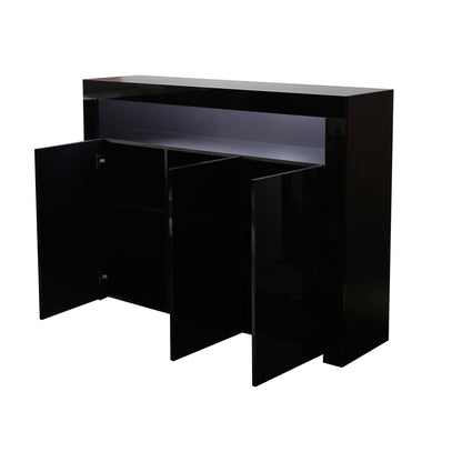Glossy Glow Sideboard: Modern Storage Cabinet with LED Light