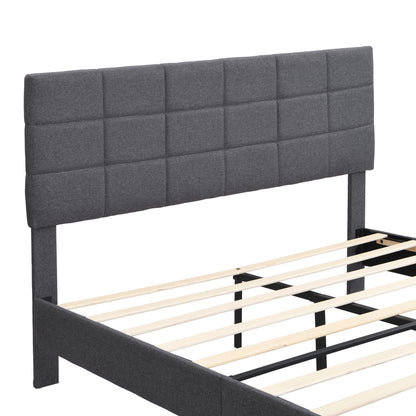Elegant Queen Size Platform Bed Frame - Gray