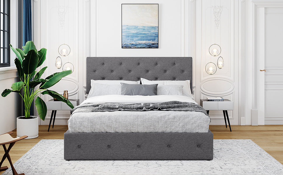 Royal Rest Upholstered Platform Bed - Gray