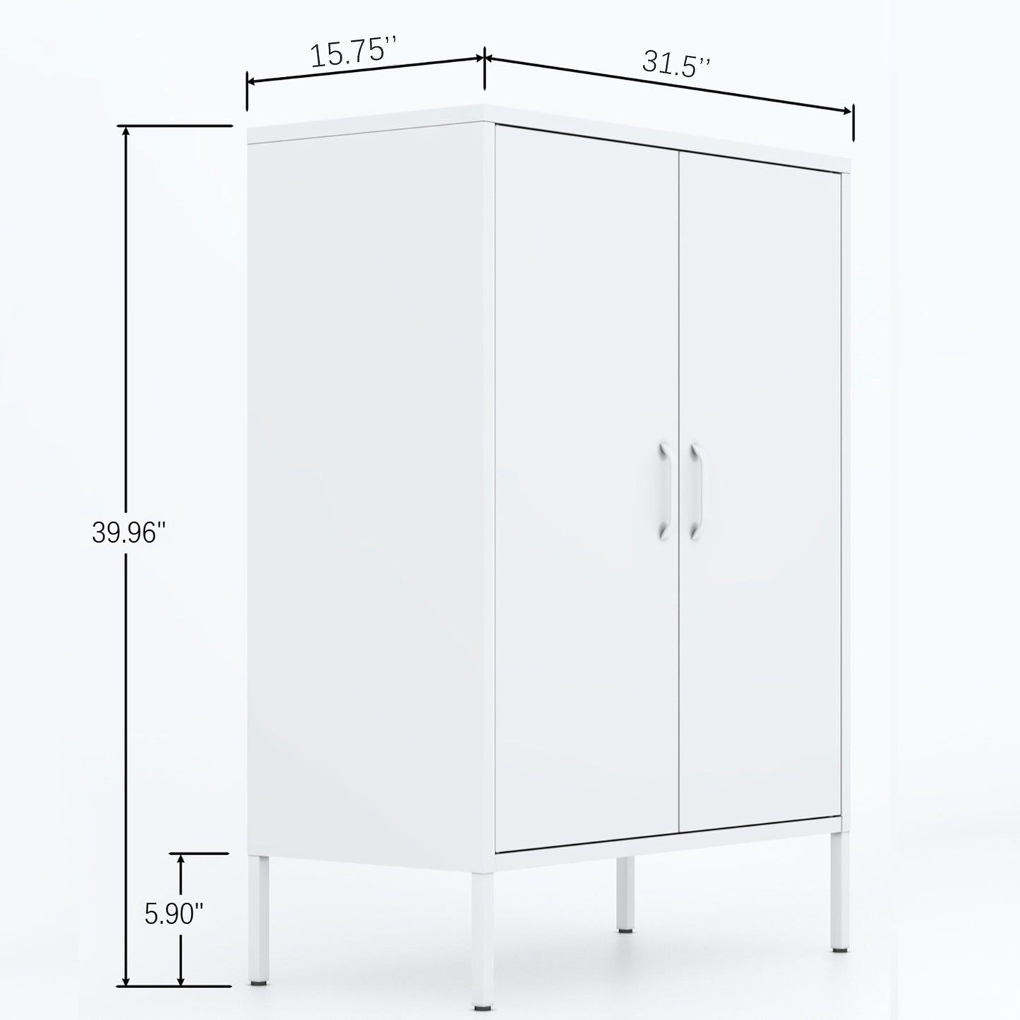 Stand Storage Steel Cabinets - White