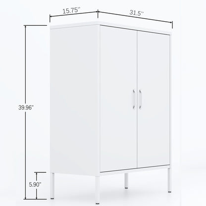 Stand Storage Steel Cabinets - White
