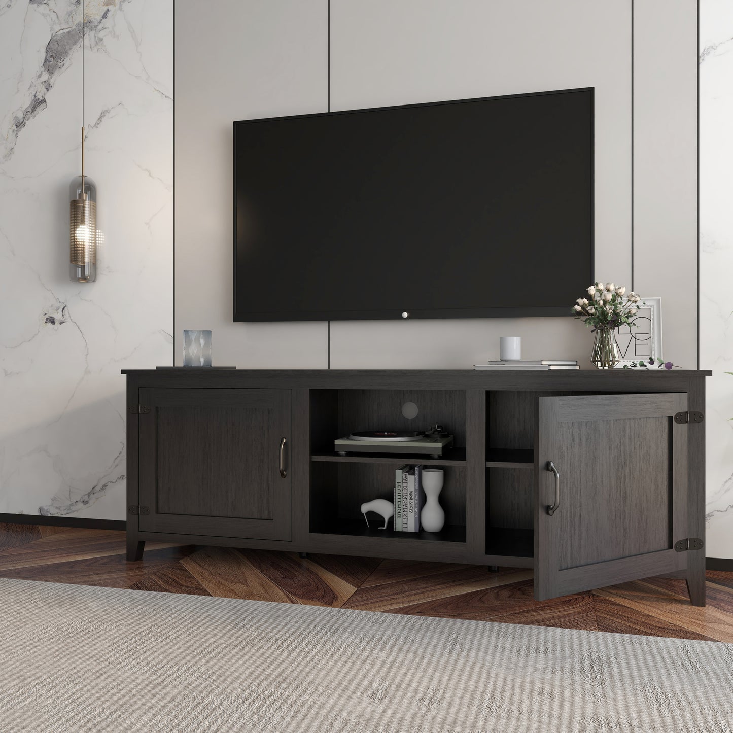 Elegant Ebony Entertainment Hub