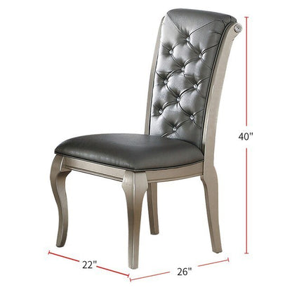 Elegant Silver Hue Round Dining Set