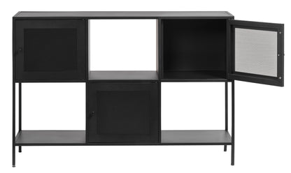 Black Mesh Storage Cabinet