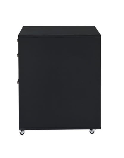 Glossy Black Chrome File Cabinet