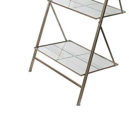 Silver Ladder Glass Shelf
