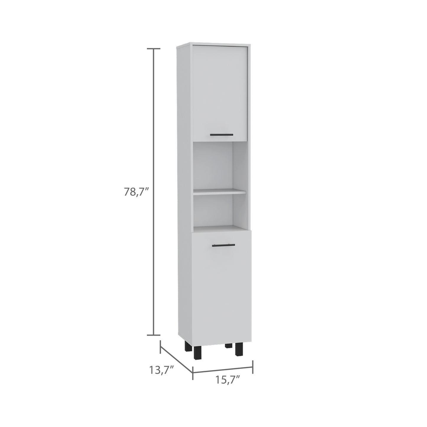 Hobart Pantry Two Cabinets -White