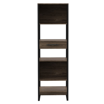 London 1-Drawer Bookcase - Dark Walnut