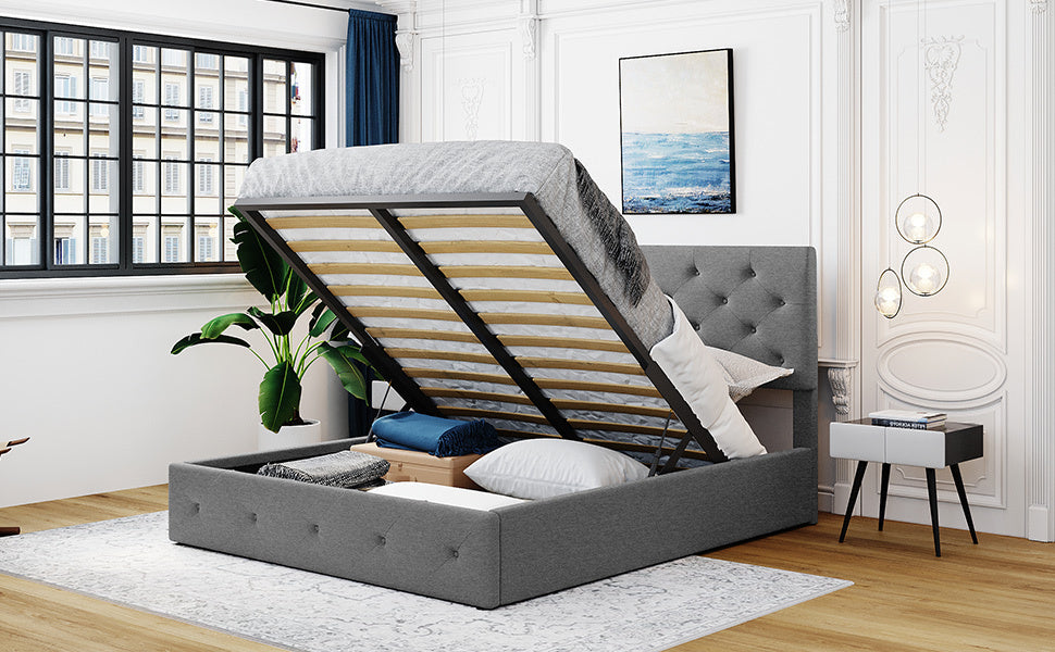 Royal Rest Upholstered Platform Bed - Gray