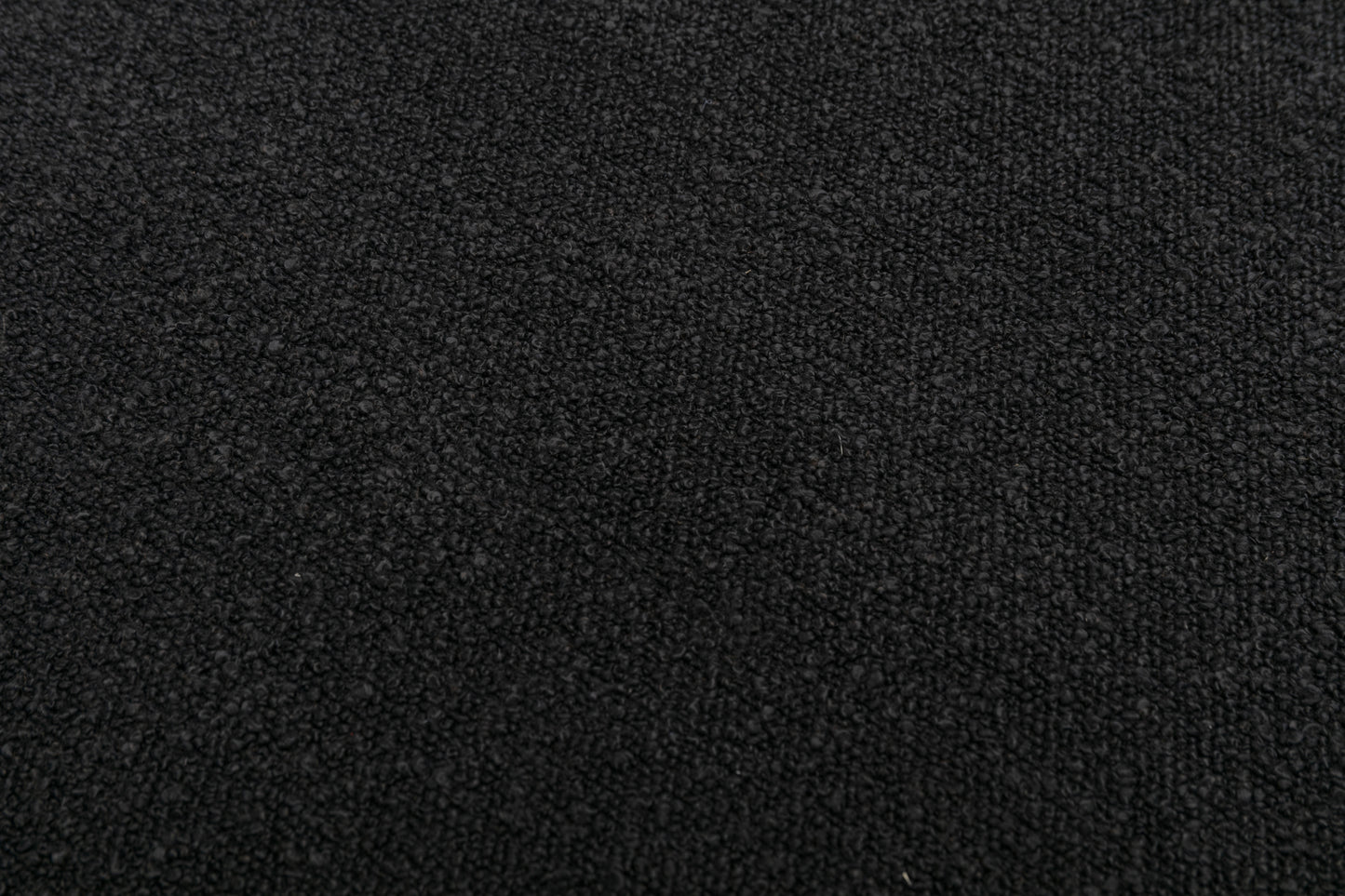 Boucle Fabric Ottoman - Black