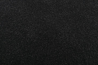Boucle Fabric Ottoman - Black