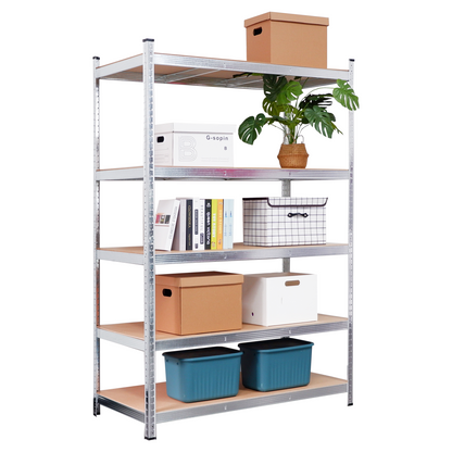 Silver Max Storage 5-Tier Utility Shelves - L