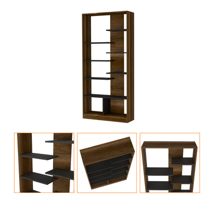 Island Haven 9-Shelf Bookcase - Walnut