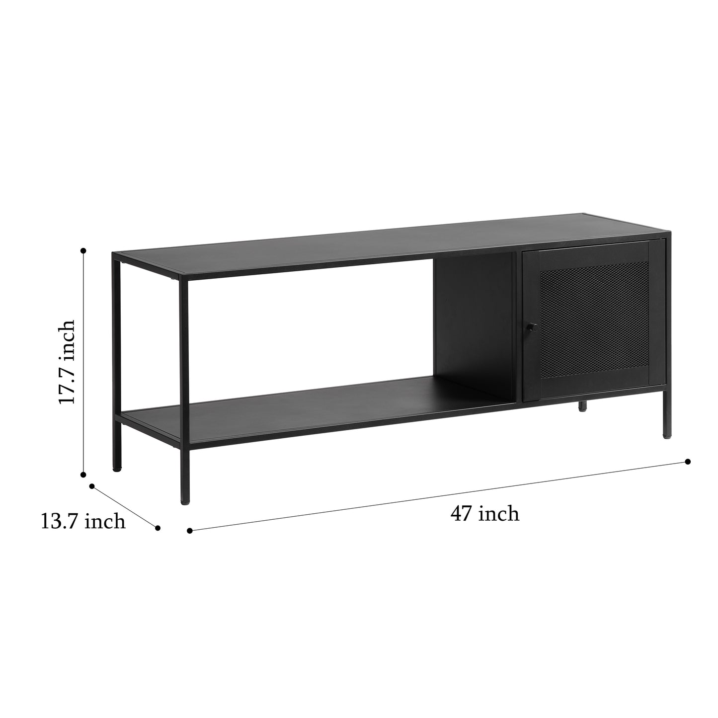 Noir III Metal Mesh Door Storage Bookcase