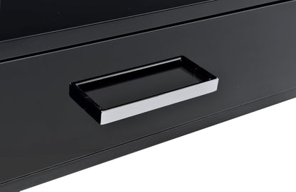 Coleen Desk in Black High Gloss & Chrome