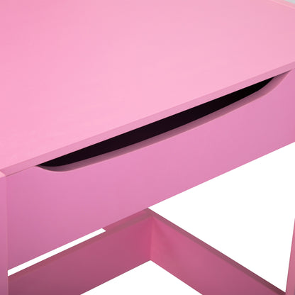 3-in-1 Kids Wood Table and 2 Chairs - Pink