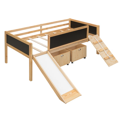 Nature's Haven Twin Loft Bed with Dual Storage