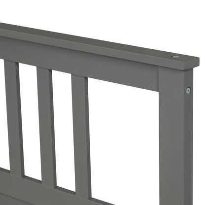 Pica Full Size Wood Platform Bed - Gray