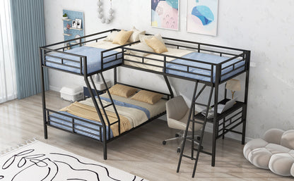 Luminous Lair Metal Twin Loft Bed with Desk