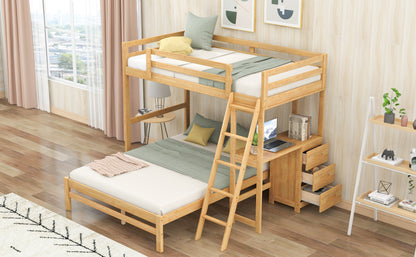 Nature's Haven Twin Full Desk Bed