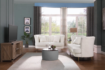 Versa Round Ottoman Set with Storage - Grey
