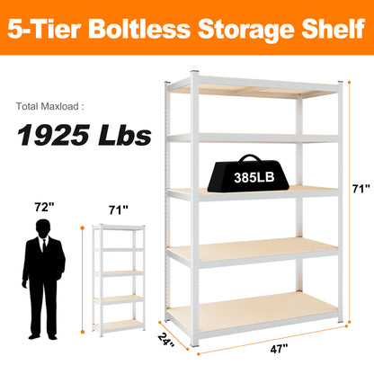 Silver Max Storage 5-Tier Utility Shelves - L