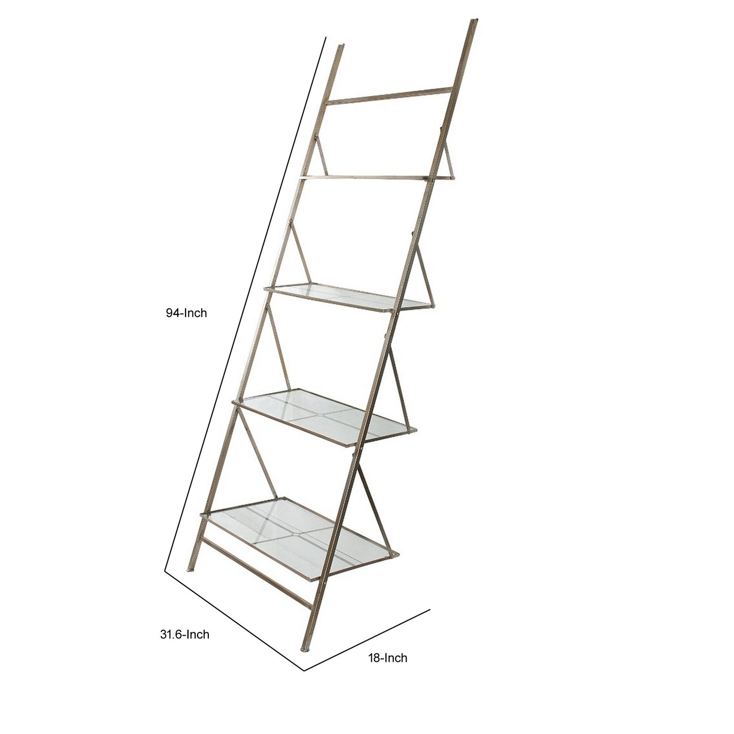 Silver Ladder Glass Shelf